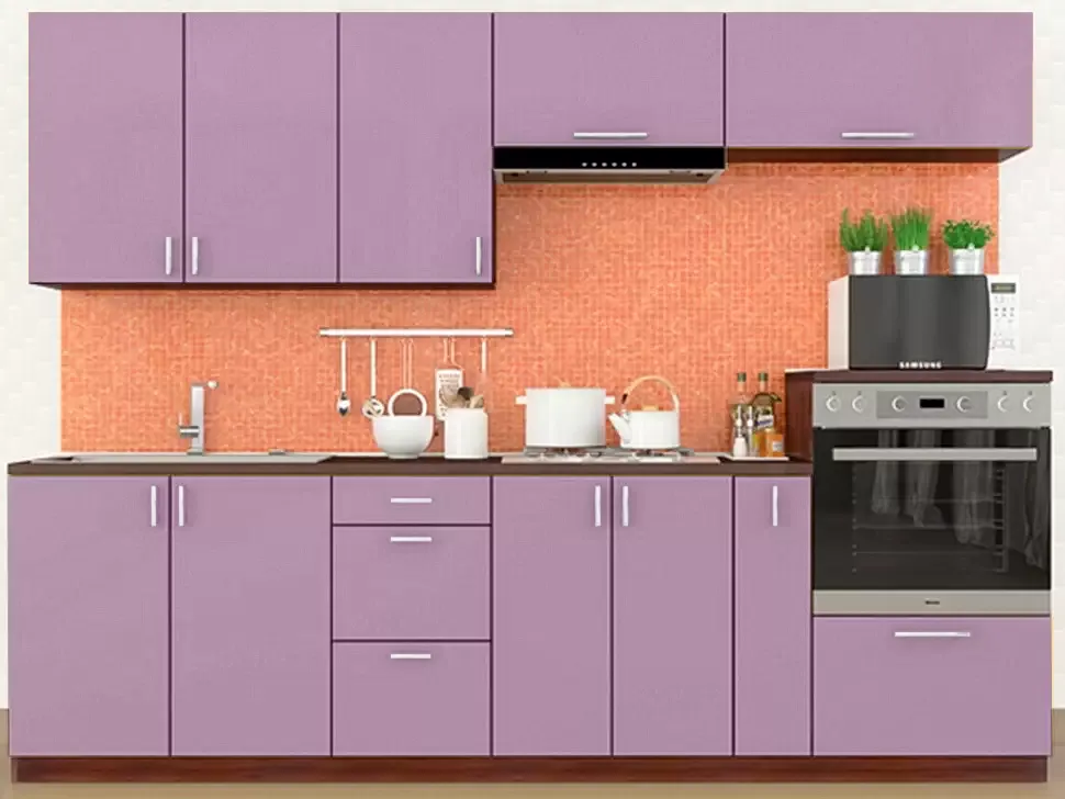 Прямая кухня розовый глянец Color-MIX VIP-Master 2.6 метра Прямая кухня розовый глянец Color-MIX VIP-Master 2.6 метра