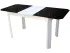 Белый стеклянный кухонный стол ДКС Модерн Антоник раскладной черная столешница разложенный Белый стеклянный кухонный стол ДКС Модерн Антоник раскладной черная столешница разложенный
