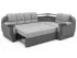 Разложенный серый угловой диван Прадо Киевский-Стандарт дельфин с приставным столиком