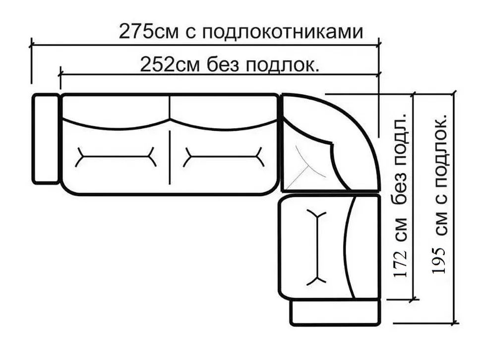Офисный угловой диван Визит трехместный без подлокотников RICHMAN – детали изделия