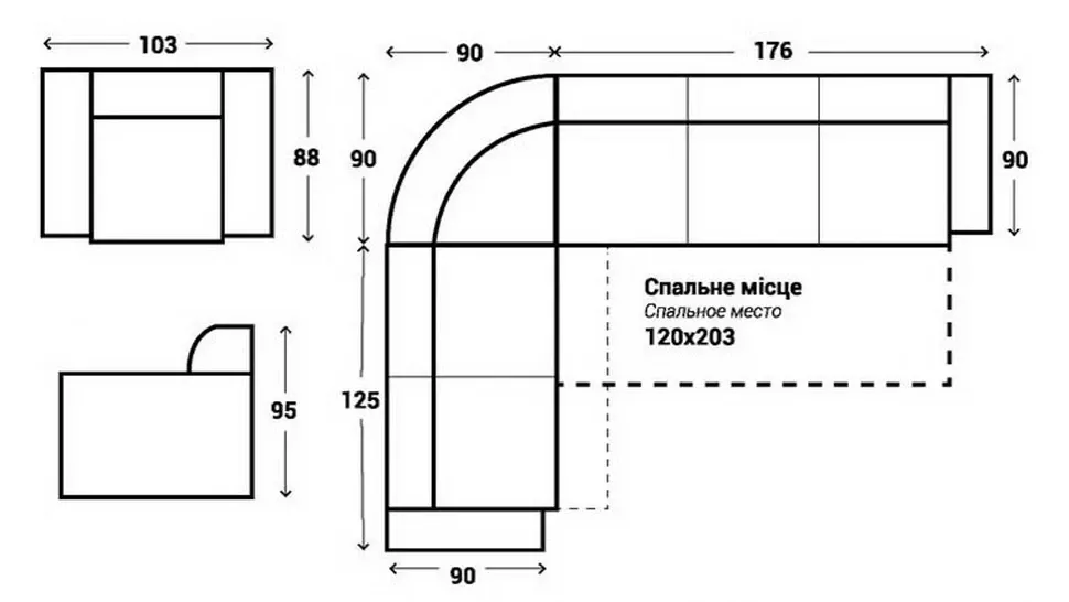 Кутовий диван Fabene Танго дельфін фото 6
