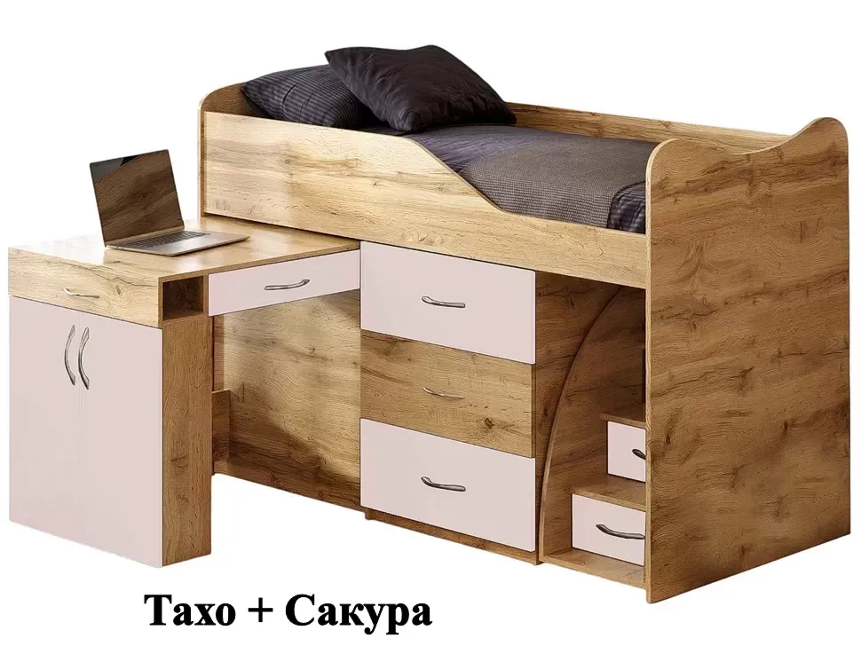 Дитяче ліжко-кімната Bed-Room №5 + Стіл Viorina DEKO корпус Тахо колір Сакура Дитяче ліжко-кімната Bed-Room №5 + Стіл Viorina DEKO корпус Тахо колір Сакура