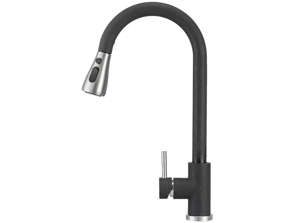 Смеситель с выдвижным изливом CAMPO Black Shine Granado купить в Киеве – Киев-Мебель™
