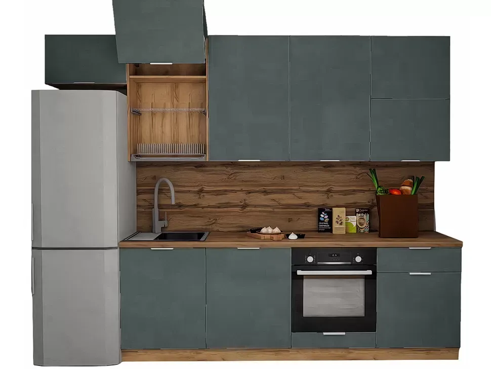 LuxeForm 38 Мм Гриджіо Модерн Модульна кухня 3000 мм МДФ фасади Acryl LuxeForm Рост