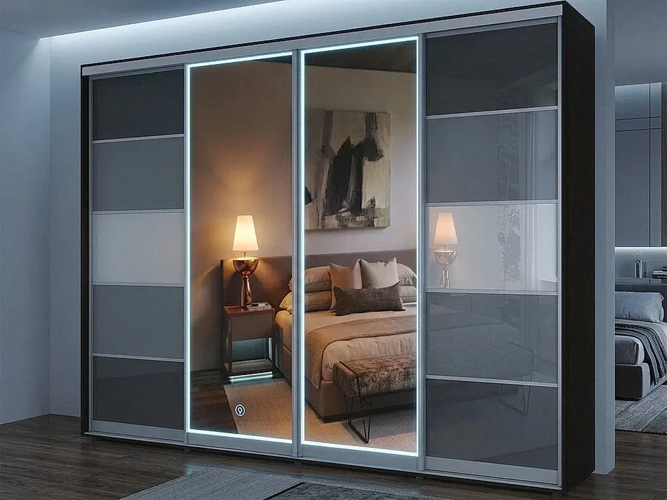 Шкаф-купе 4000×2400×450 Феникс Стандарт в интерьере гостиной