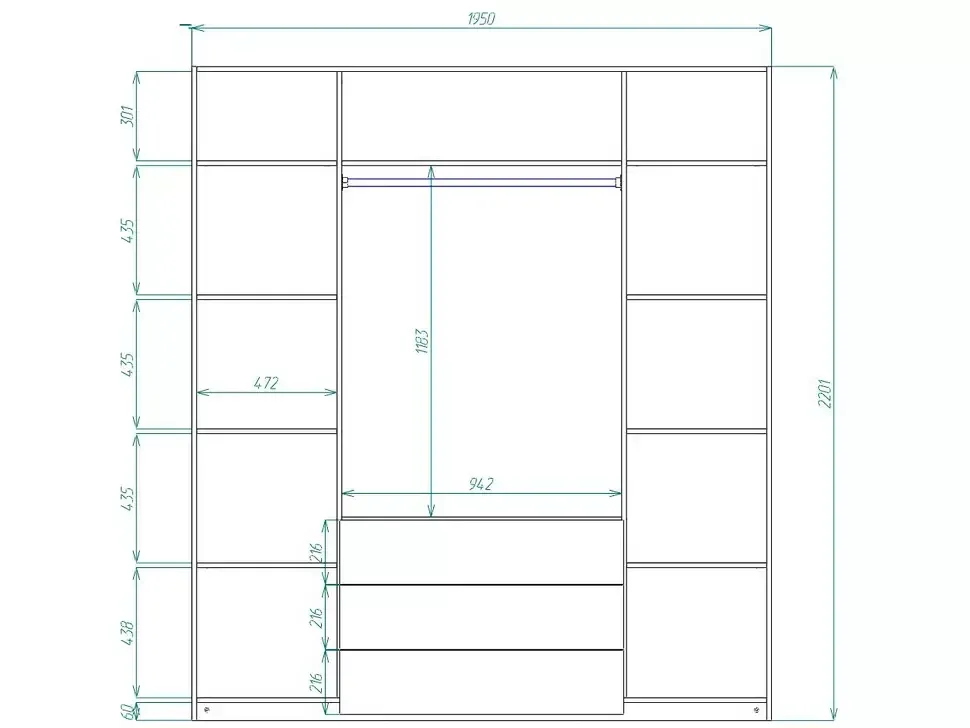 Розпашна шафа DRAMEN чотиридверна ширина 1950 акція Константа – деталі виробу Розпашна шафа DRAMEN чотиридверна ширина 1950 акція Константа – деталі виробу