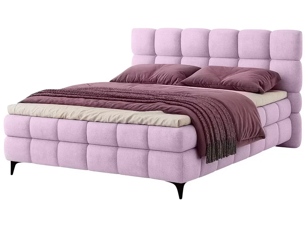 Розовая двуспальная кровать Melani 160×200 с матрасом Константа Мелани