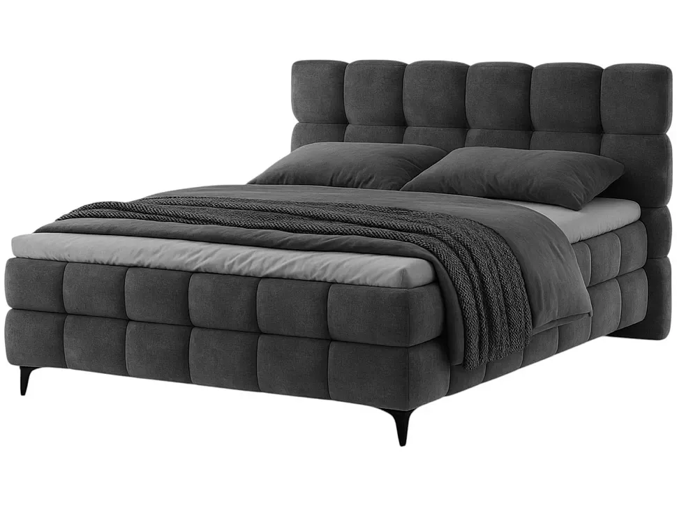 Черная двуспальная кровать Melani 160×200 с матрасом Константа Мелани
