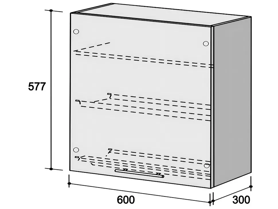Размеры верхнего кухонного модуля ВС2 сушка 600х577х300 Рост™