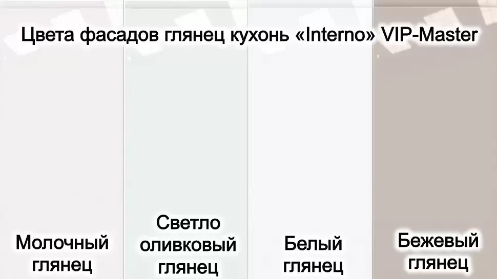 Палітра глянцевих фасадів для кухні Інтерно ВІП-Майстер Палітра глянцевих фасадів для кухні Інтерно ВІП-Майстер