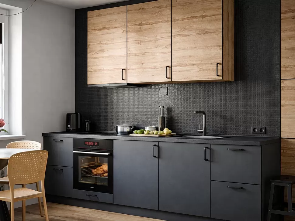 Прямая кухня Бета Lux Вип-Мастер 2,5 м цвет антрацит Прямая кухня Бета Lux Вип-Мастер 2,5 м цвет антрацит