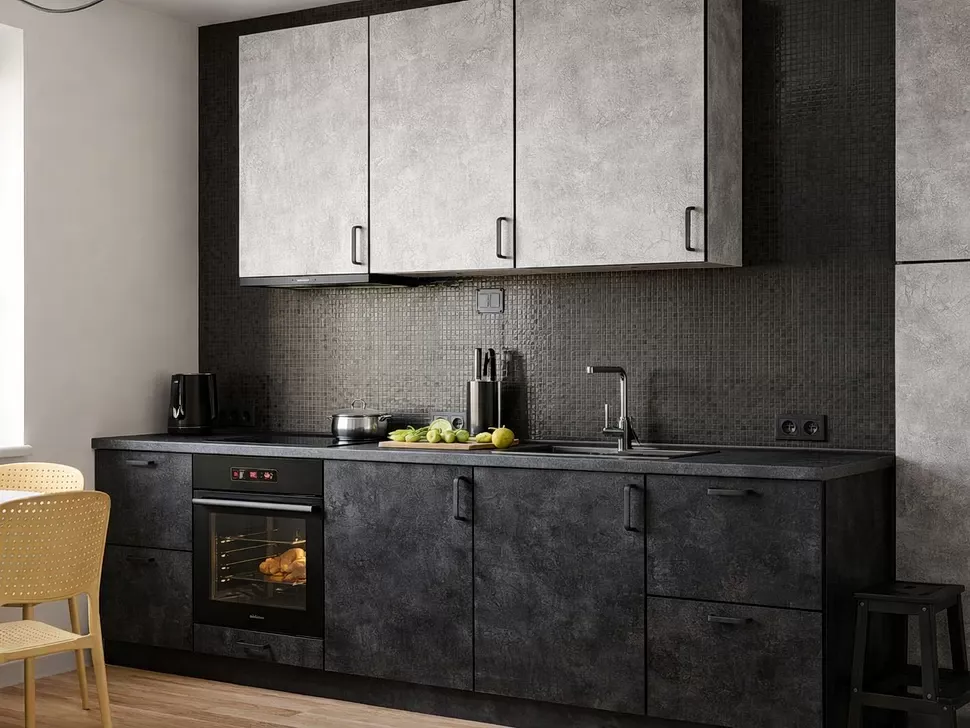 Прямая кухня Бета Lux Вип-Мастер 2,5 м цвет бетон Прямая кухня Бета Lux Вип-Мастер 2,5 м цвет бетон