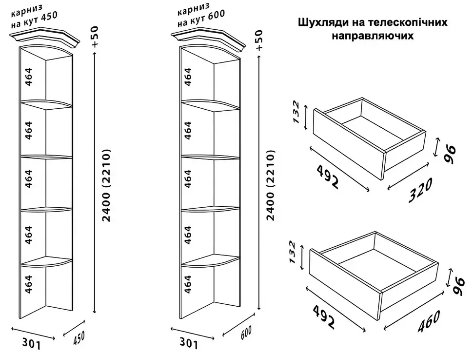Шкаф-купе трехдверный Стандарт Вип-Мастер 1800x450x2400 1,8 метра – детали изделия Шкаф-купе трехдверный Стандарт Вип-Мастер 1800x450x2400 1,8 метра – детали изделия