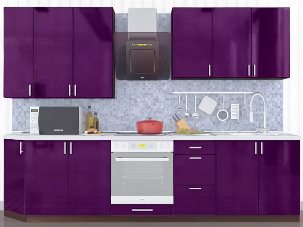 Индиго Прямая кухня МоДа VIP-Master 2,9 метра Индиго Прямая кухня МоДа VIP-Master 2,9 метра