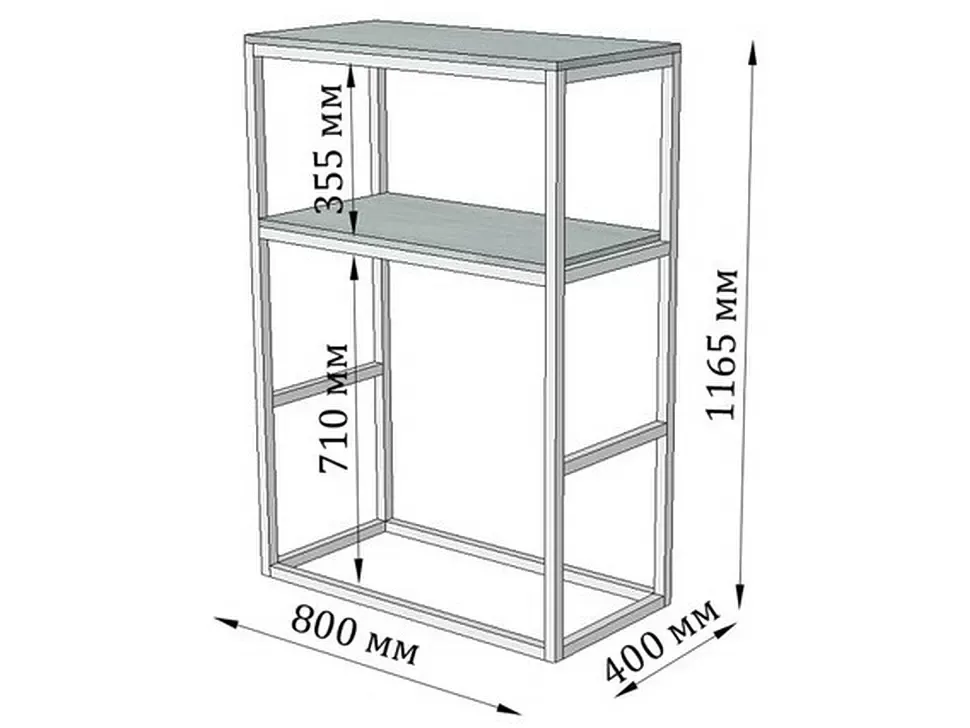 Размеры барной стойки Loft модуль Макси мебельной фабрики Металл-Дизайн
