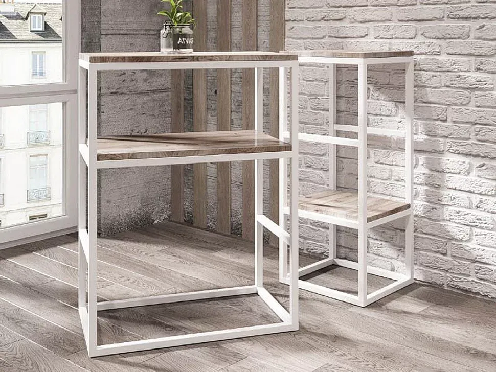 Барная стойка Loft модуль Мини цвет ДСП Аляска мебельная фабрика Металл-Дизайн рядом с модулем Макси