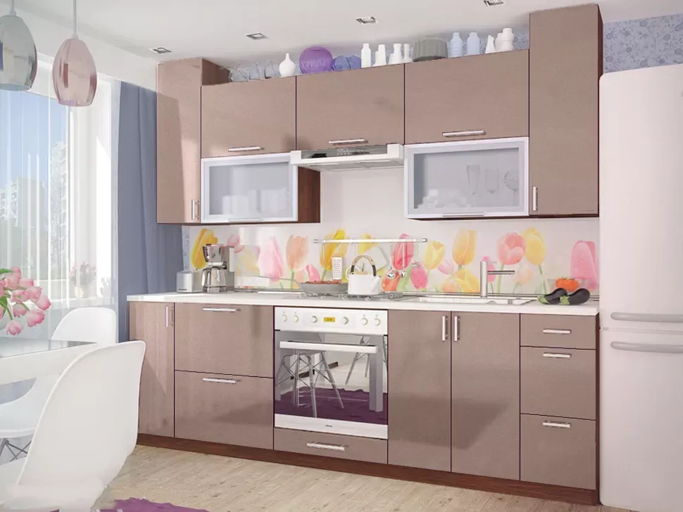 Кремовая кухня МоДа VIP-Master 2,4 метра витрина Кремовая кухня МоДа VIP-Master 2,4 метра витрина