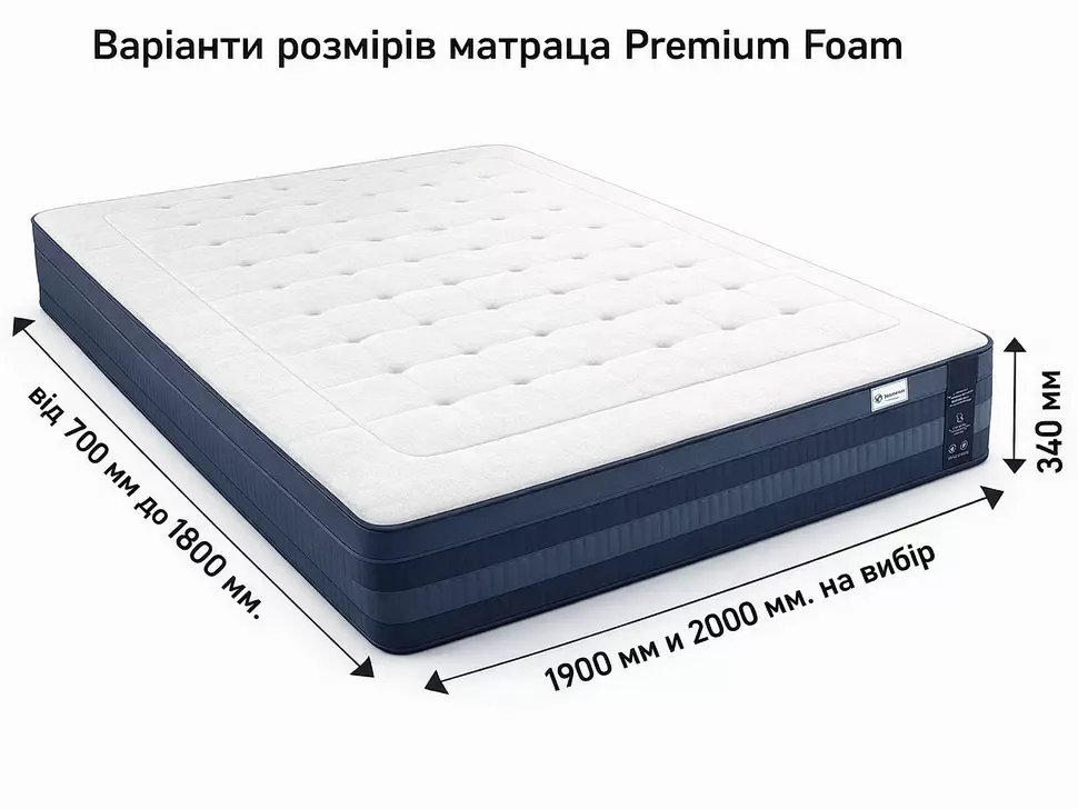 Розміри матрацу Premium Foam Константа 80–120×200 преміум комфорт