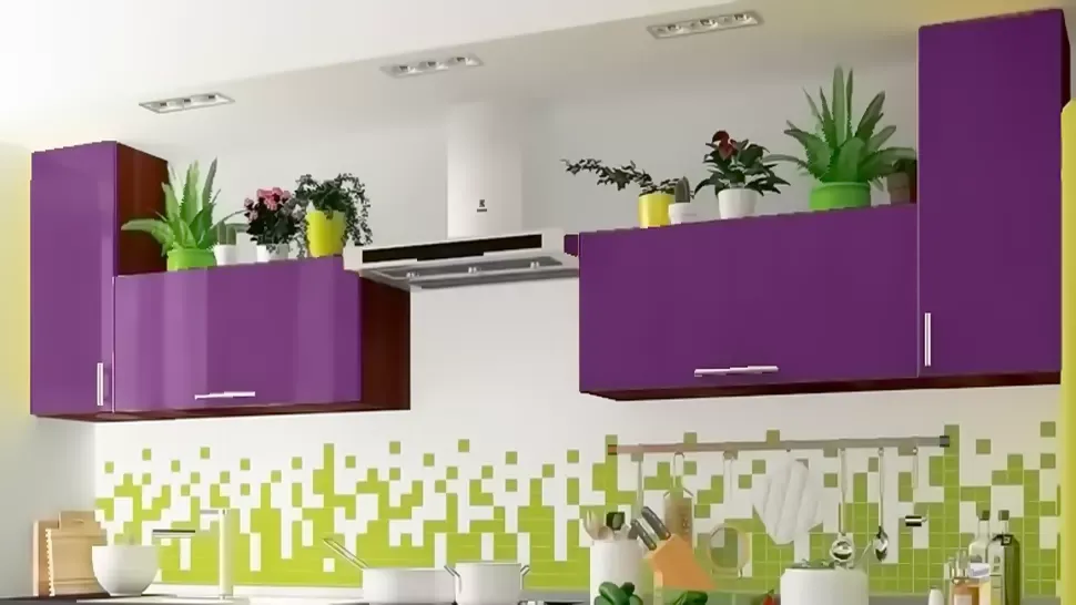 Фиолетовая Прямая кухня МоДа VIP-Master 2,8 метра Фиолетовая Прямая кухня МоДа VIP-Master 2,8 метра