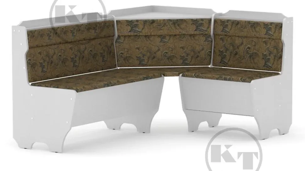 Кухонный уголок Корсика Компанит, ткань Бостон Голд цвет корпуса белый