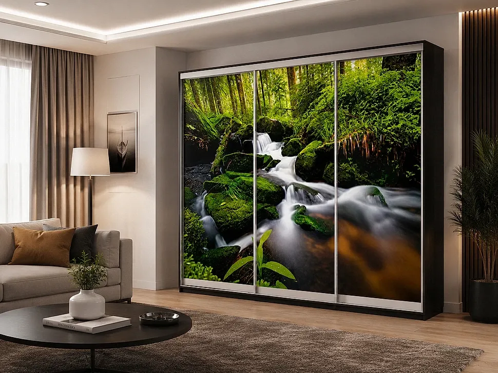 Шафа-купе Фенікс 2200×2200×450 Стандарт тридверний у вітальні