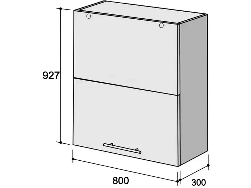 Размеры верхнего кухонного модуля ВСМ2 сушка 800х927х300 Рост™