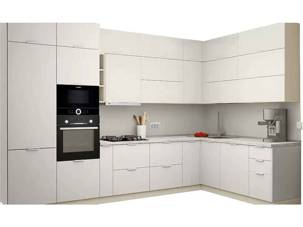 LuxeForm 38 Мм, Кашемир Угловая кухня 3,6×2,0 м ДСП фасады Рост LuxeForm 38 Мм, Кашемир Угловая кухня 3,6×2,0 м ДСП фасады Рост