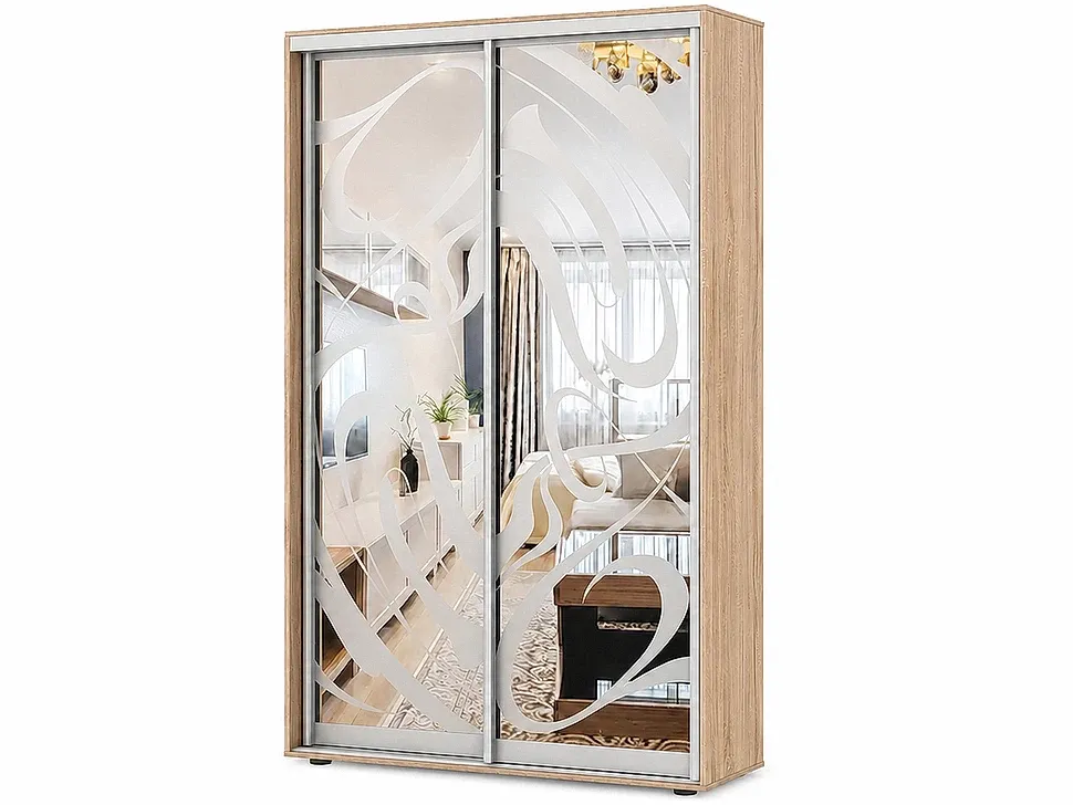 Шкаф-купе Феникс 1400×2200×450 Стандарт двухдверный с фасадами
