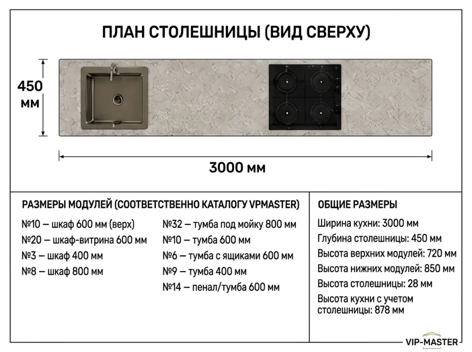 Кухня МоДа 3 м белая с витриной Вип-Мастер фото 33 Кухня МоДа 3 м белая с витриной Вип-Мастер фото 33