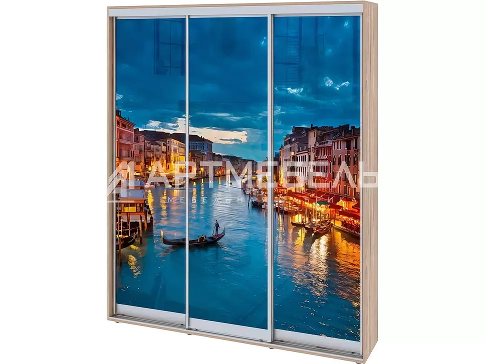Шкаф-купе трехдверный синий 2200x2400x600 Стандарт​ Феникс купить в Киеве – Киев-Мебель™