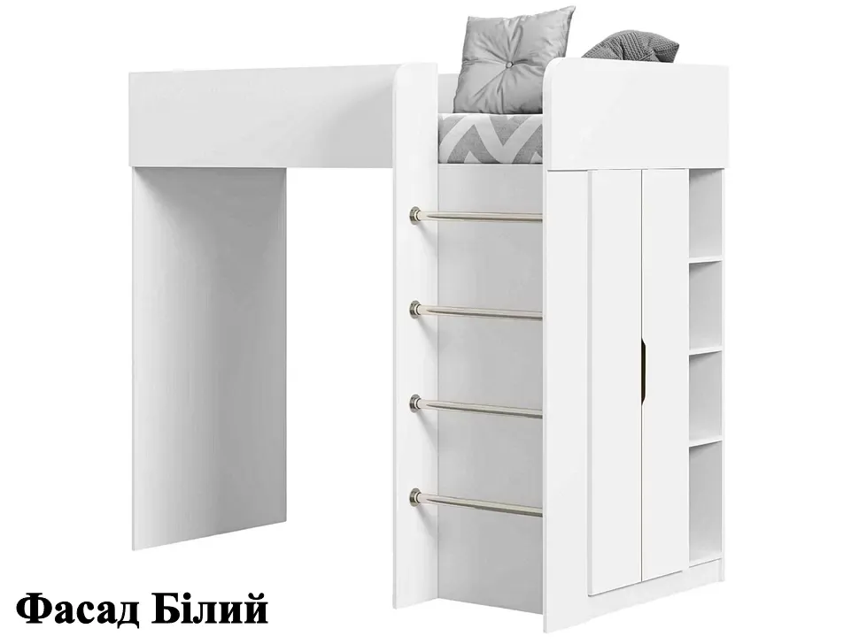 Детская кровать-чердак Bed-Room №3 Viorina DEKO корпус белыйцвет фасада Белый Детская кровать-чердак Bed-Room №3 Viorina DEKO корпус белыйцвет фасада Белый