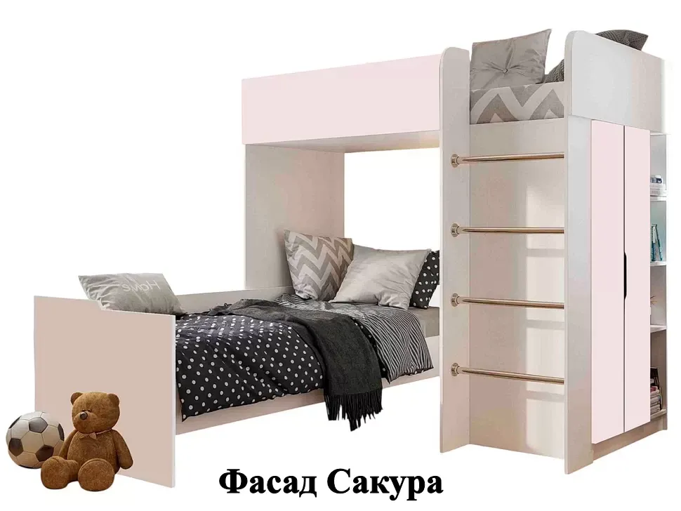Детская кровать-чердак Bed-Room №3 Viorina DEKO корпус белый фото 7 Детская кровать-чердак Bed-Room №3 Viorina DEKO корпус белый фото 7