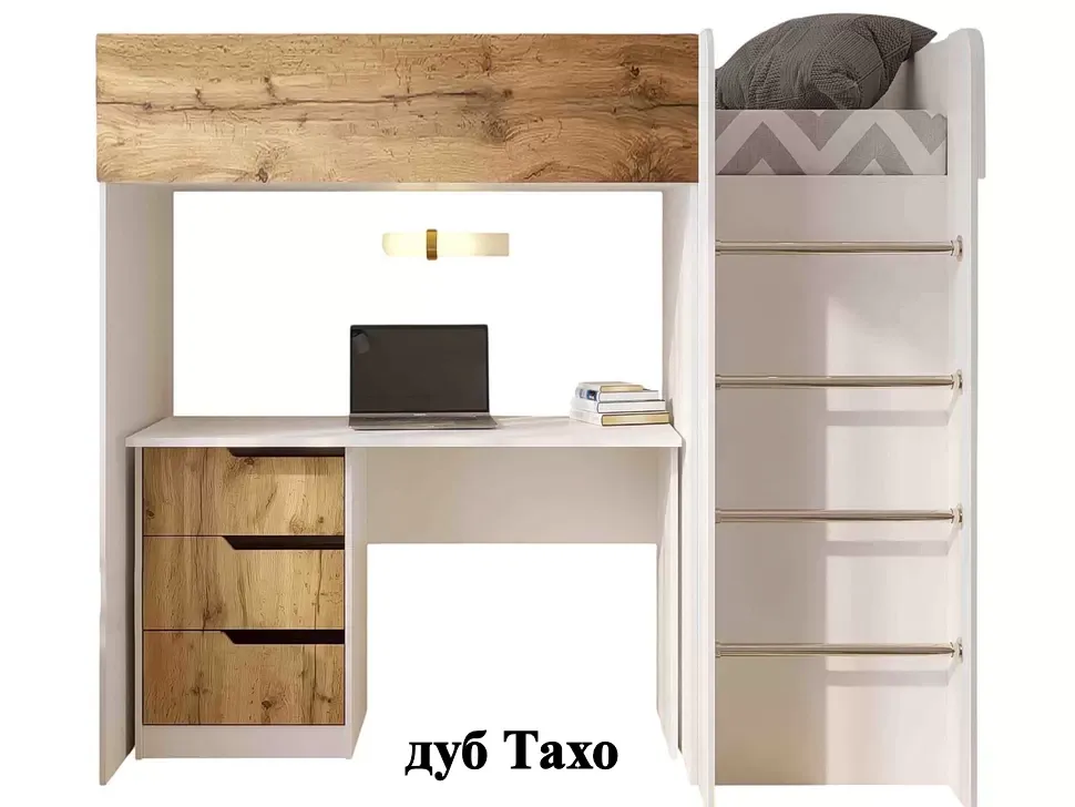 С Письменным Столом Дуб Тахо Детская кровать-чердак Bed-Room №3 Viorina DEKO корпус белый С Письменным Столом Дуб Тахо Детская кровать-чердак Bed-Room №3 Viorina DEKO корпус белый