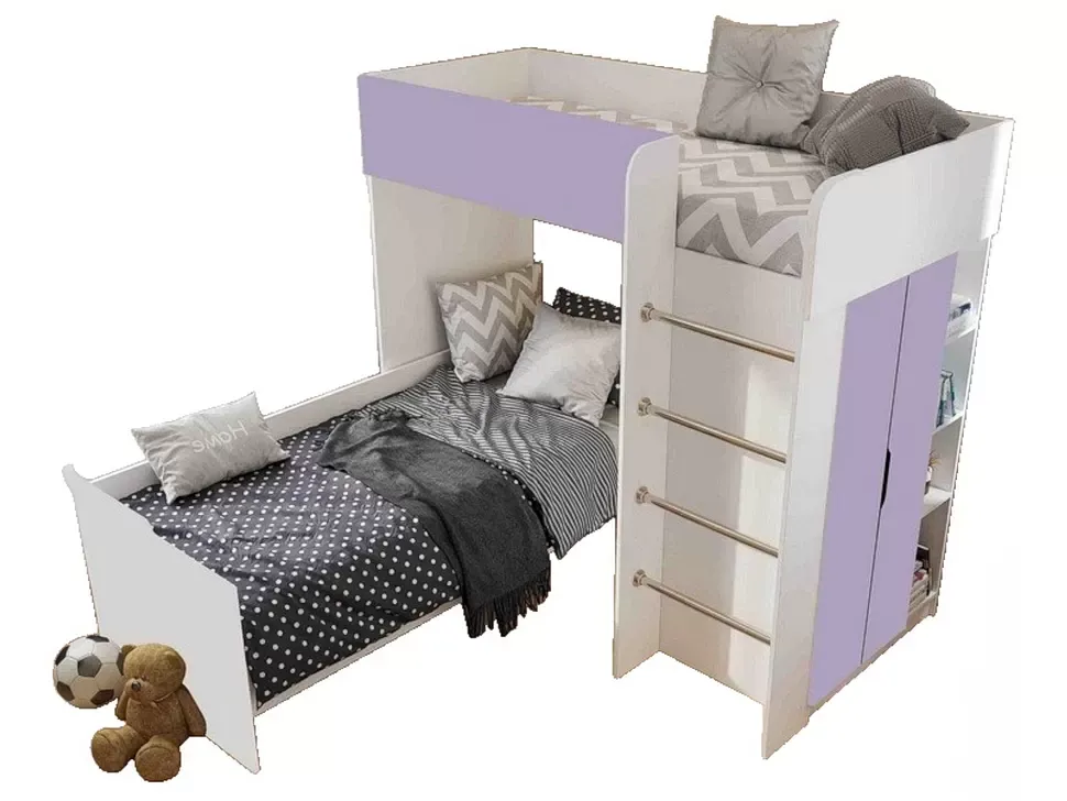 Детская кровать-чердак Bed-Room №3 Viorina DEKO корпус белый фото 36