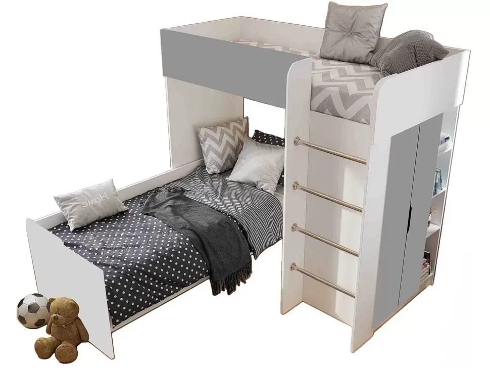Детская кровать-чердак Bed-Room №3 Viorina DEKO корпус белый фото 31