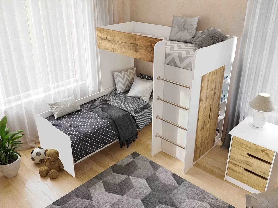 Детская кровать-чердак Bed-Room №3 Viorina DEKO корпус белый фото 24