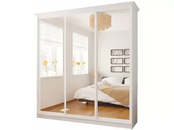 Купити Шафа-купе тридверна Рим-Венеціано з дзеркалом з дзеркалом 2200x450x2400 2,2 метри Віп-Майстер в Києві – ціна від виробника, доставка, кредит, установка від Київ-Меблі™