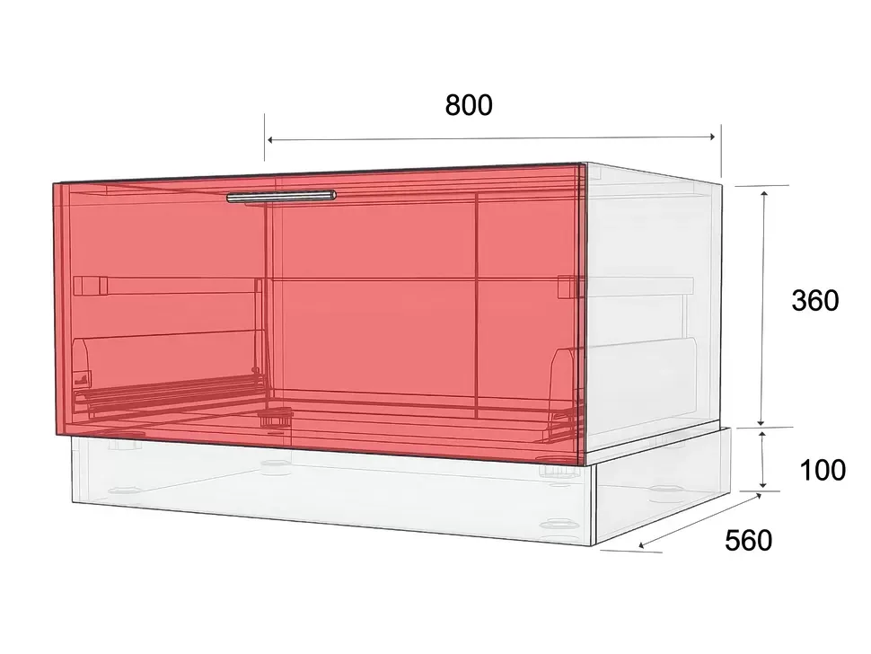 Размеры нижней тумбы с выдвижным ящиком НСя1 800x460x560 для кухни Рост™