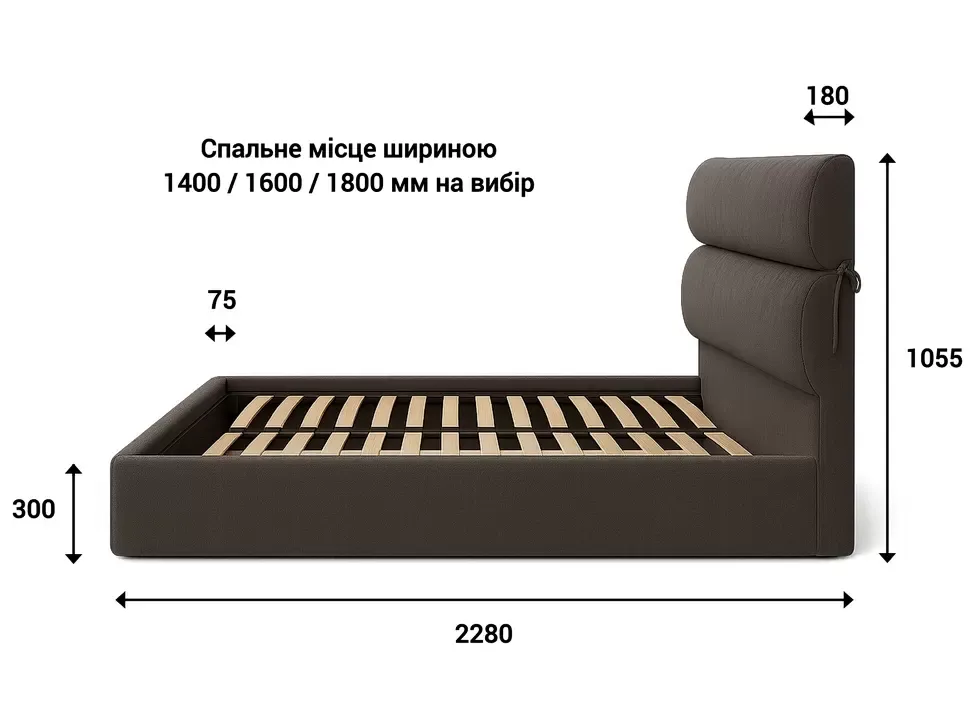 Розміри двоспального ліжка Атрія Richman