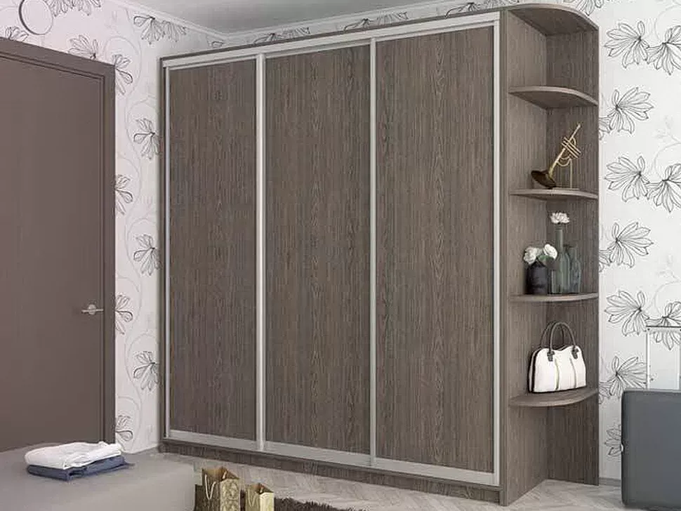 Шкаф-купе трехдверный Стандарт с радиусом 2600x600x2400  мебельная фабрика ВИП-Мастер в интерьере
