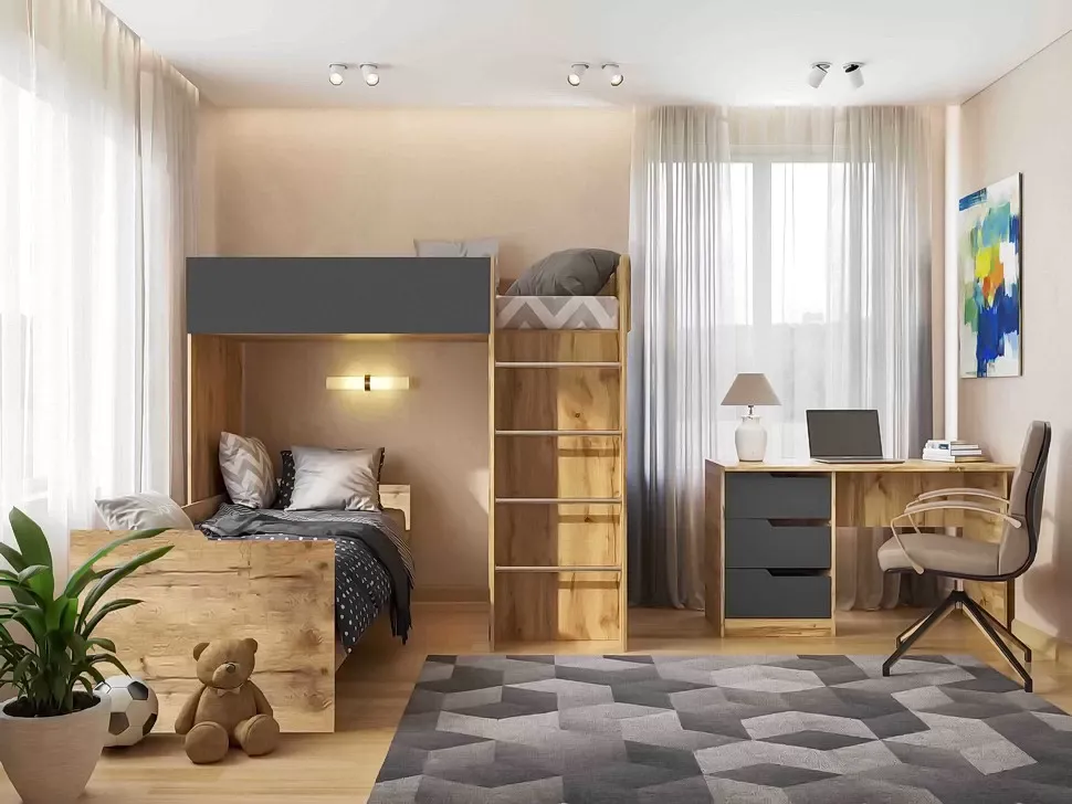 Детская кровать-чердак Bed-Room №3 Viorina DEKO дуб Тахо фото 18