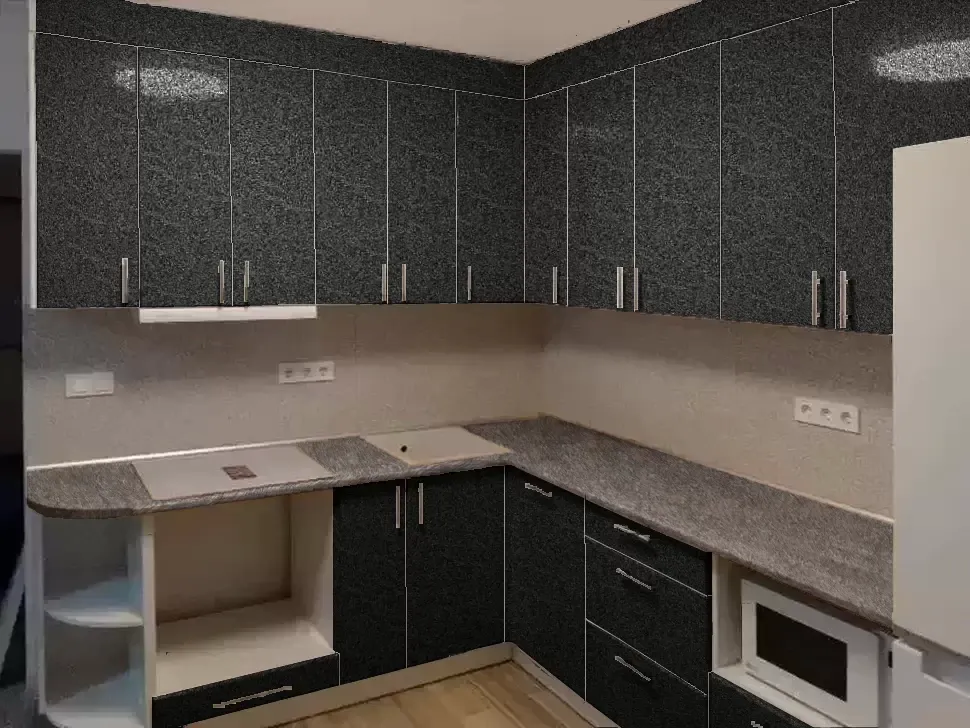 Антрацит Металік Сіріус Кутова кухня МоДа 2,8×2,2 м зі столом Віп-Майстер Антрацит Металік Сіріус Кутова кухня МоДа 2,8×2,2 м зі столом Віп-Майстер