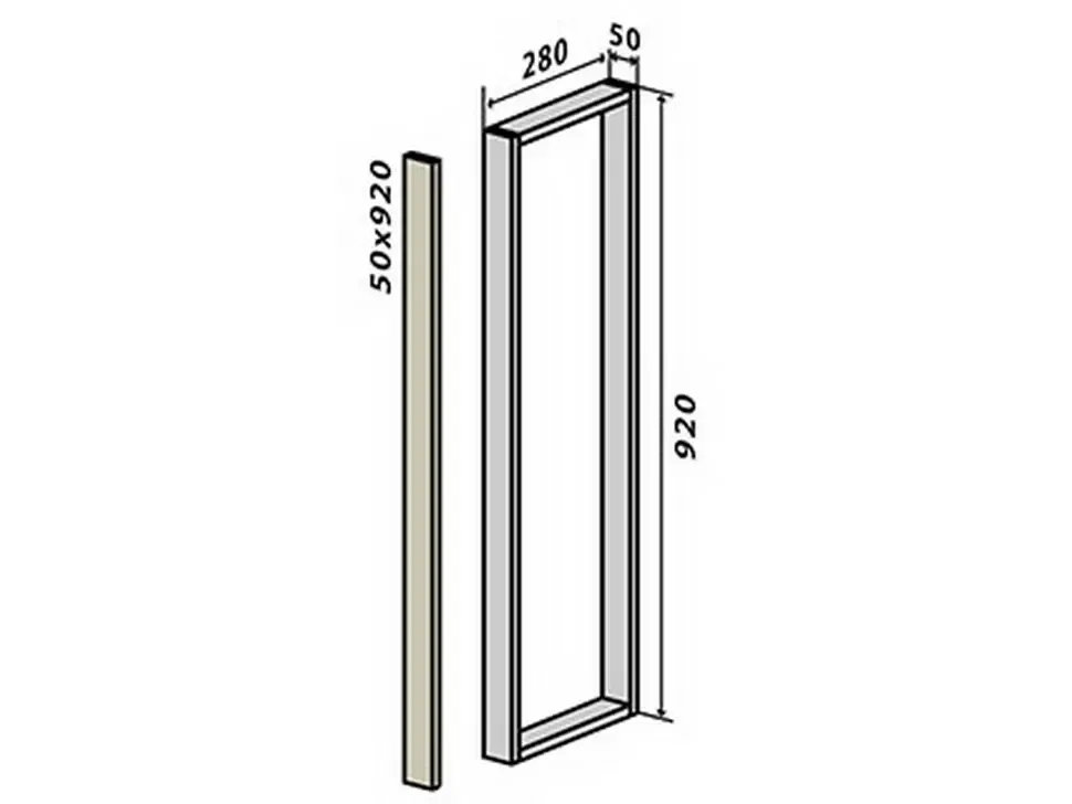 Розміри панель-вставка модуль №40 Родос 50x920x280 Віп-Майстер стандарт