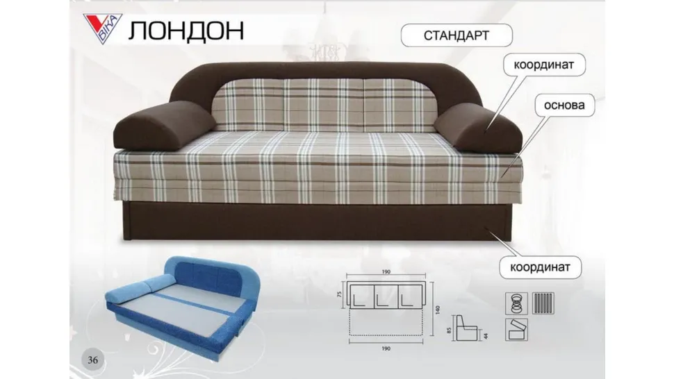 Диван Лондон софа мебельной фабрики Вика