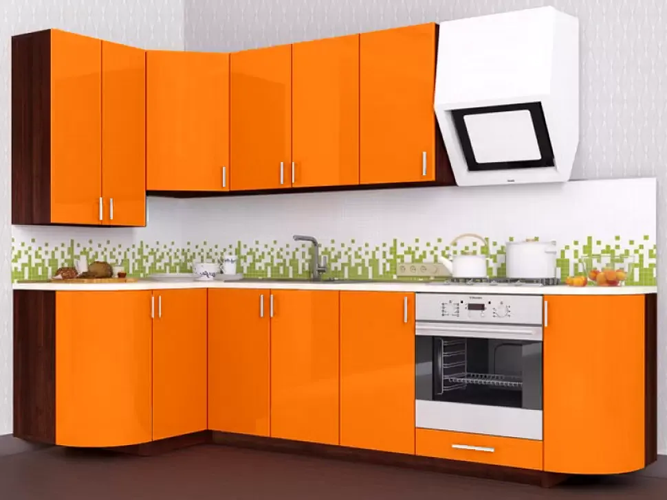 Оранжевая угловая кухня Color-MIX VIP-Master 2700x1300 Оранжевая угловая кухня Color-MIX VIP-Master 2700x1300