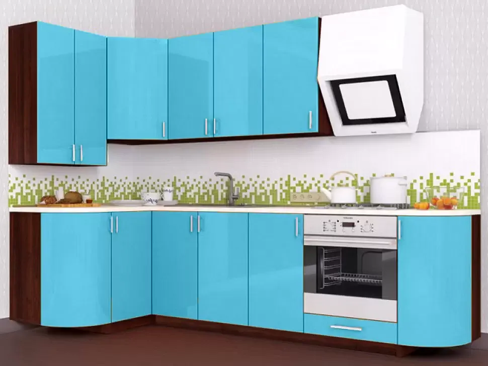 Голубая угловая кухня Color-MIX VIP-Master 2700x1300 Голубая угловая кухня Color-MIX VIP-Master 2700x1300