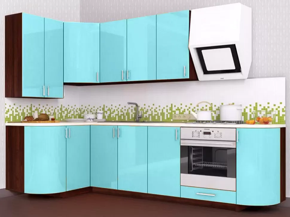 Голубая угловая кухня Color-MIX VIP-Master 2700x1300 Голубая угловая кухня Color-MIX VIP-Master 2700x1300