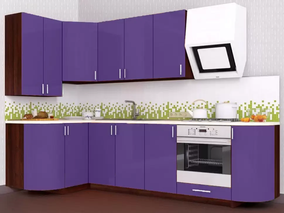 Фиолетовая угловая кухня Color-MIX VIP-Master 2700x1300 Фиолетовая угловая кухня Color-MIX VIP-Master 2700x1300