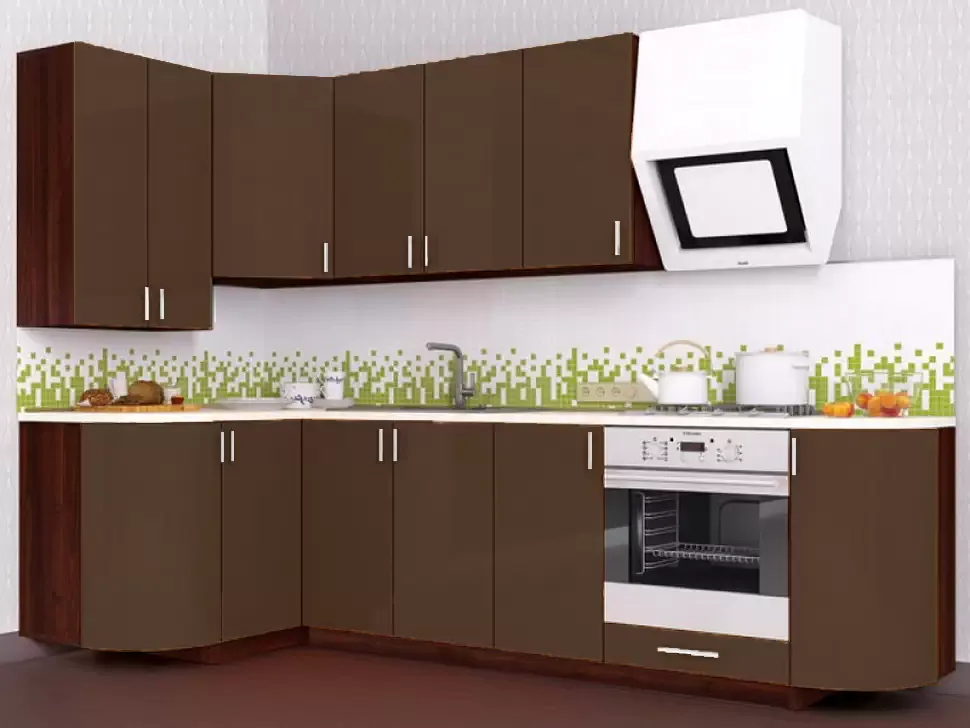 Шоколадная угловая кухня Color-MIX VIP-Master 2700x1300 Шоколадная угловая кухня Color-MIX VIP-Master 2700x1300