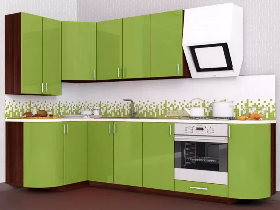 Оливковая угловая кухня Color-MIX VIP-Master 2700x1300 Оливковая угловая кухня Color-MIX VIP-Master 2700x1300